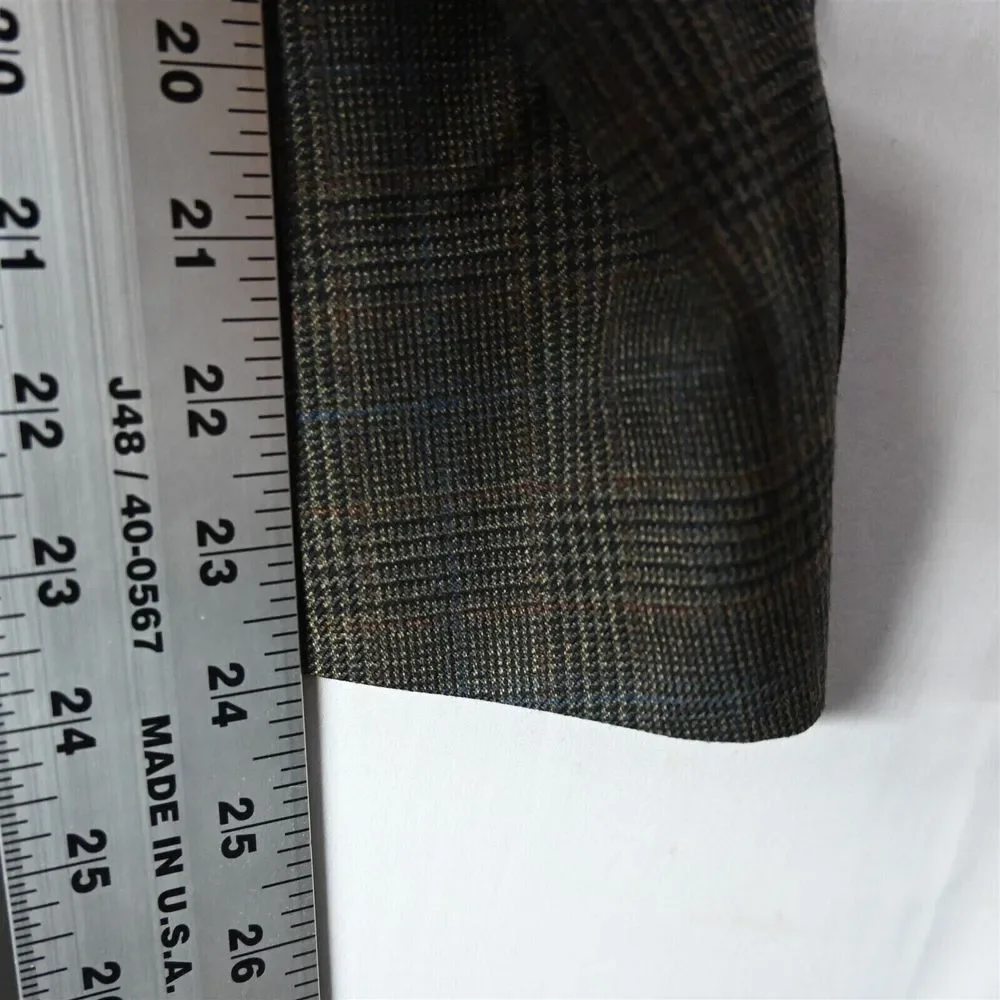 Palm Beach 40R USA Made Brown Glenn Check Wool Men Blazer Suit Jacket Sport Coat